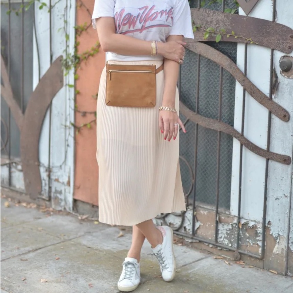 New without tags & other stories pleated midi skirt beige cream size EU 36 US 6